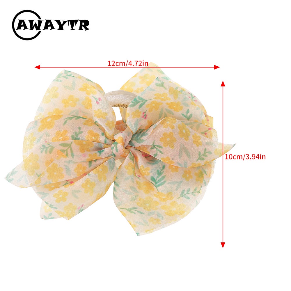 Awaytr กิ๊บติดผม ลายดอกไม้ โบว์ แฟชั่นใหม่ สําหรับผู้หญิง