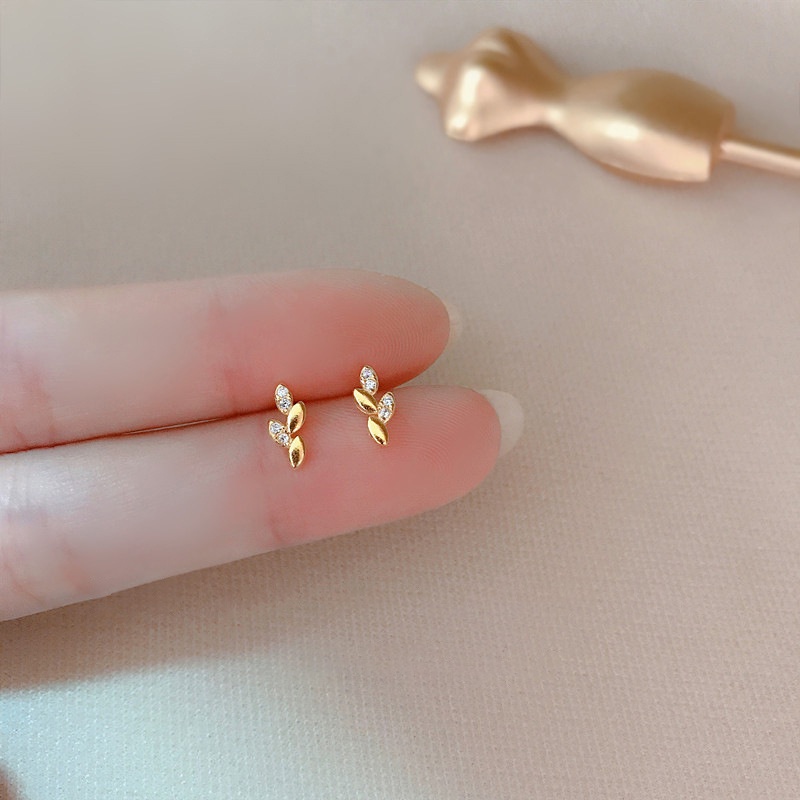 Ay(cn) ต่างหูห่วง ประดับเพทาย ขนาดเล็ก 14K กันแพ้ เครื่องประดับ สําหรับผู้หญิง