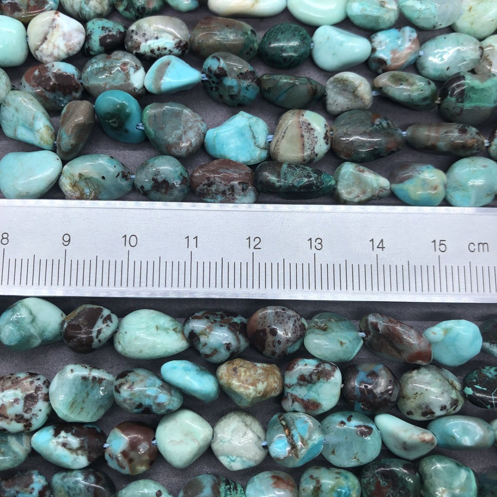 Azurite Turquoise Beads ลูกปัดสีเขียวขุ่นหินหลวมธรรมชาติกรวดรูปร่างผิดปกติ DIY