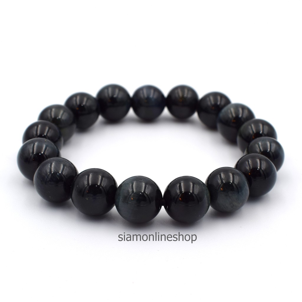 BLACK OPAL หินแบล็คโอปอล ขนาด 10 มม. สร้อยข้อมือหินแท้ by siamonlineshop