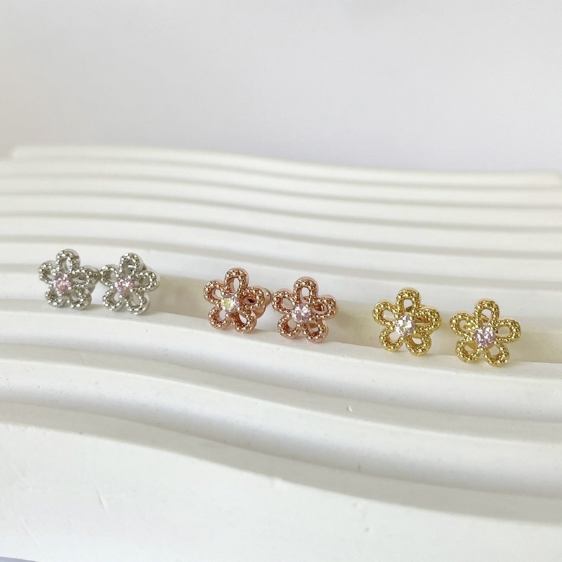 BOOPY- ต่างหู brass+14k Freesia earrings