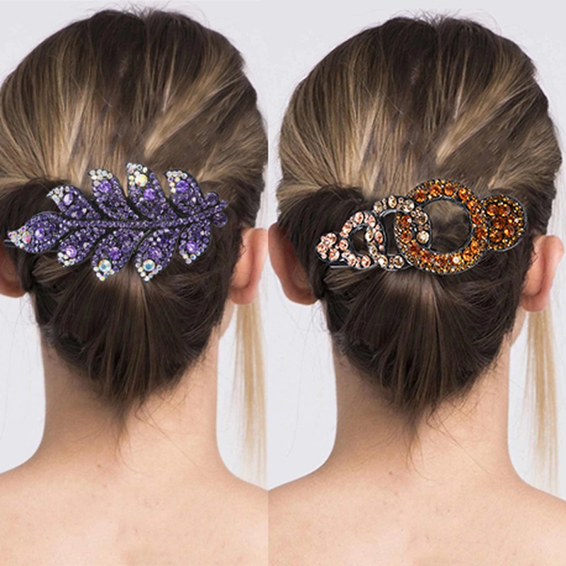 BUTTERFLY กิ๊บติดผมลายดอกไม้ผีเสื้อประดับไรน์สโตนคริสตัล 1 ชิ้น