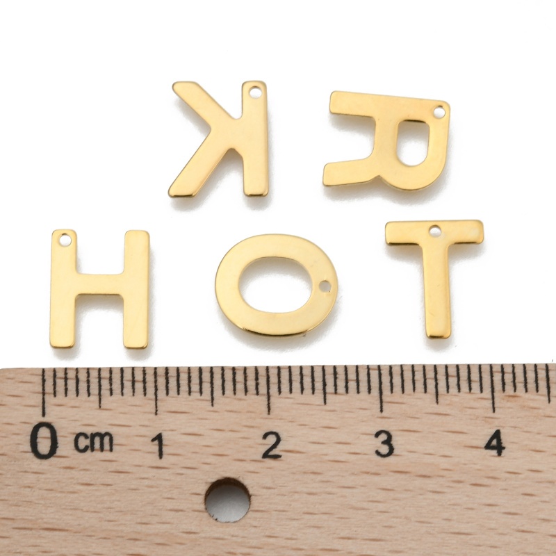 Benecreat 10 ชิ้น 304 จี้สแตนเลส Letter.A - Z สีทอง Diy สําหรับใช้ทําเครื่องประดับ