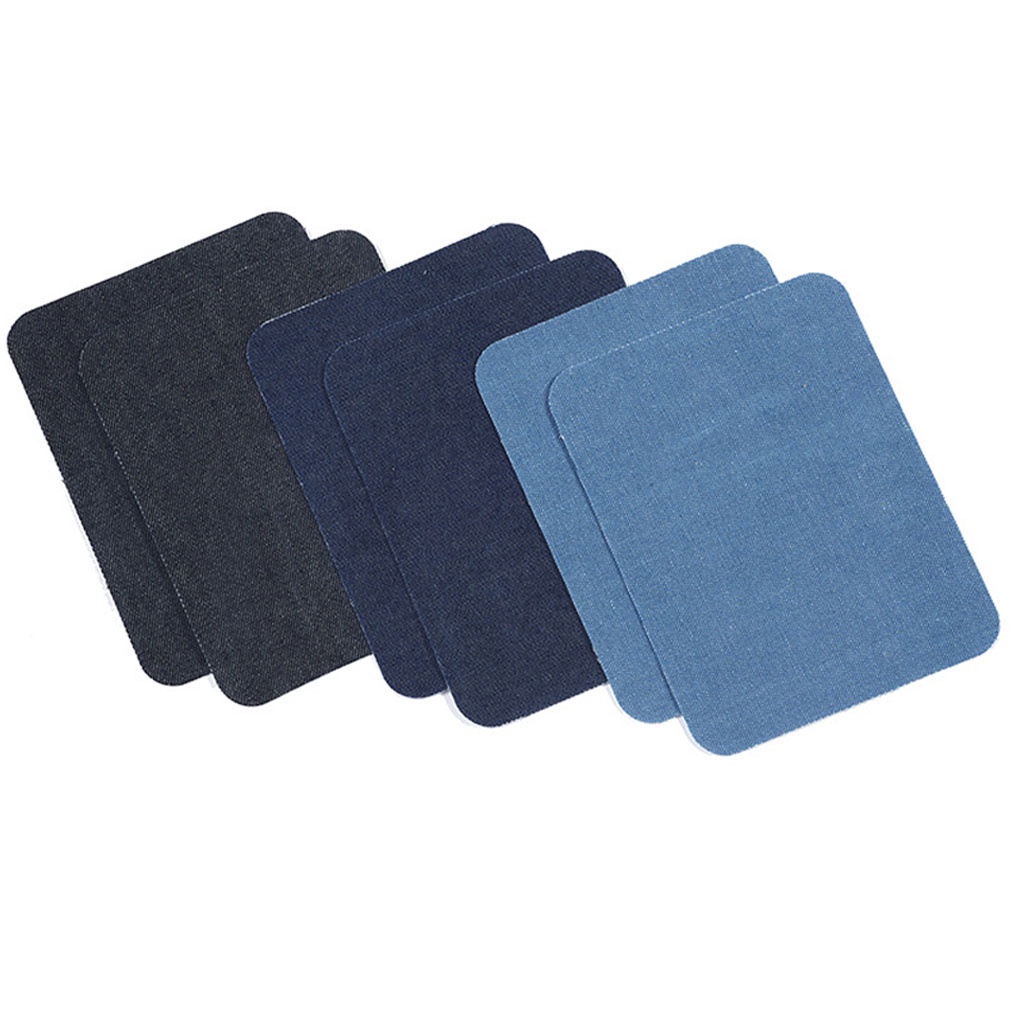 [Biho] 12PCS/Set Denim Patches Heat Transfers Iron on Repair Jeans Elbow Knee Back Patch Clothes Stickers Decoration
