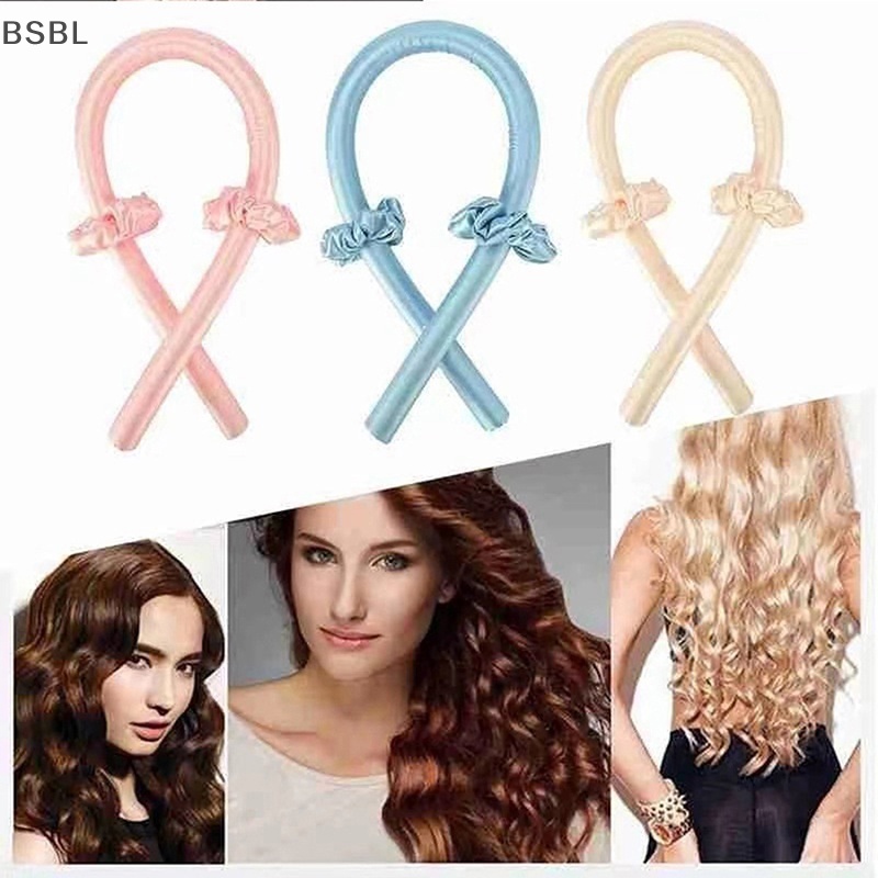 Bsbl โรลม้วนผม ริบบิ้นผ้าไหม ไร้ความร้อน BL