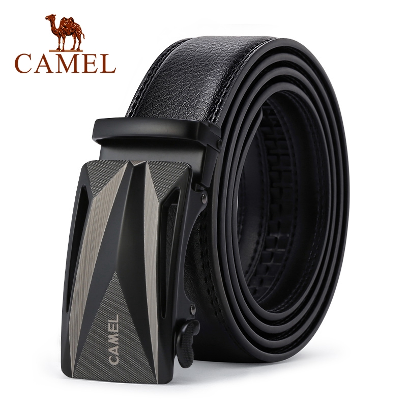 CAMEL เข็มขัด แบบหนังวัวแท้ หัวโลหะ ดีไซน์หรูหรา คุณภาพสูง