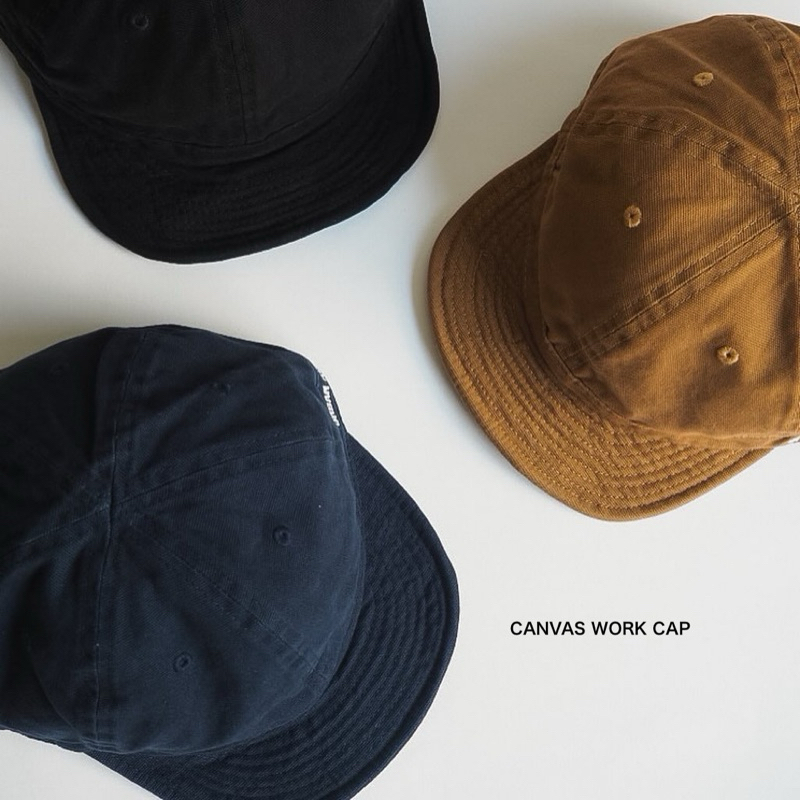 CANVAS WORK CAP หมวกผ้าแคนวาส ทรงย้อนยุค ปีกสั้น