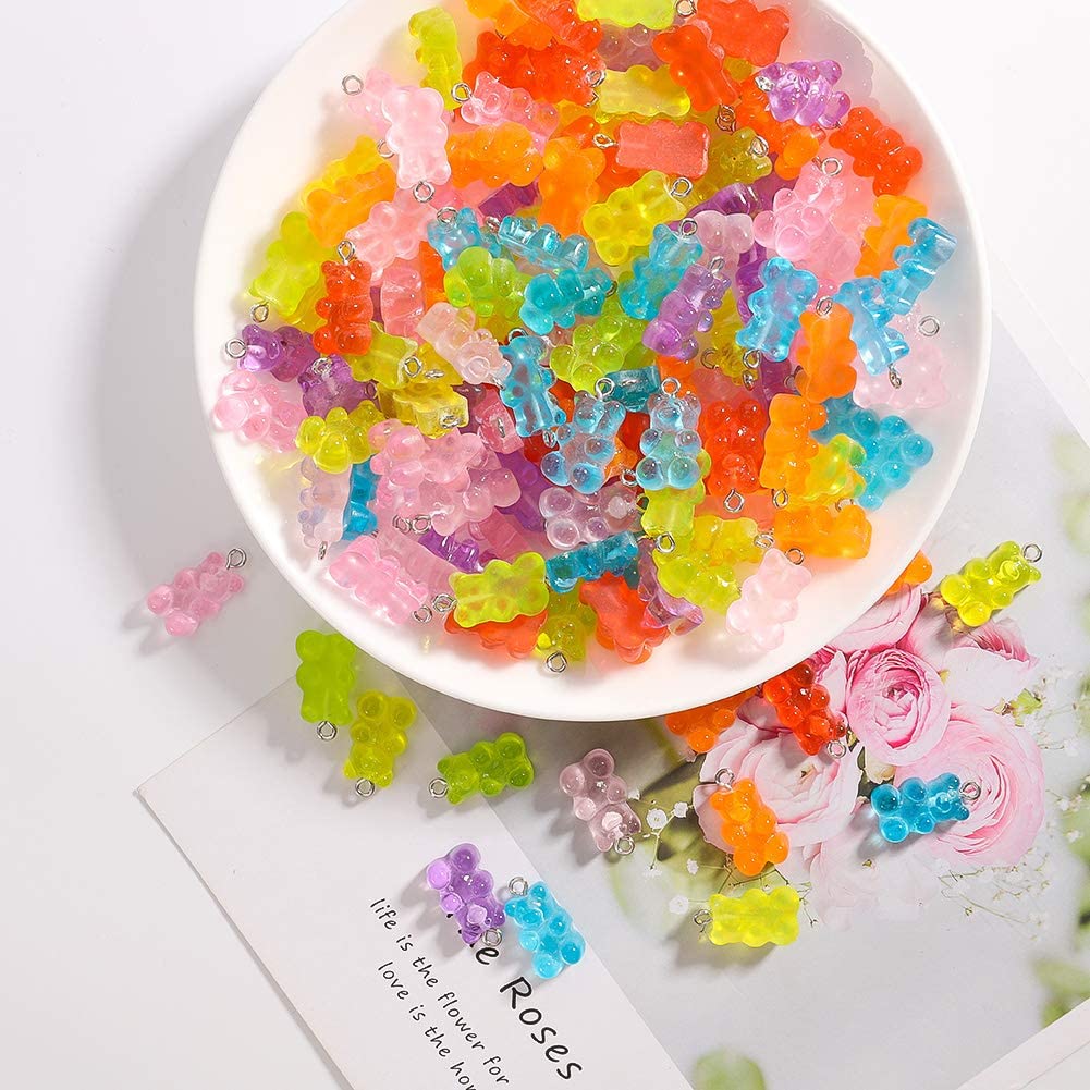 CHARMS จี้เรซิ่น รูปหมี สําหรับทําเครื่องประดับ