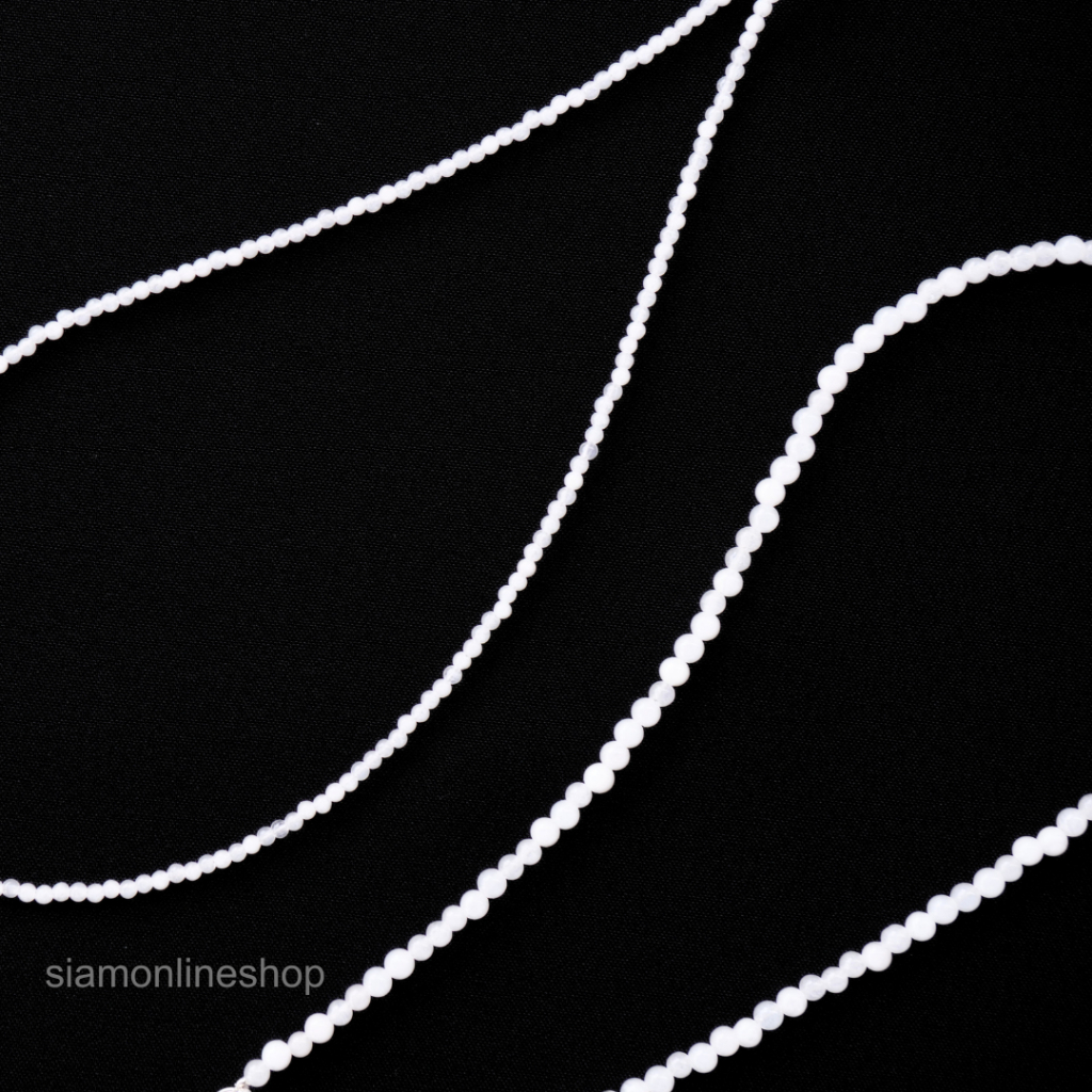 CHOKER สร้อยคอหิน หยกขาว หยกแท้ เลือกขนาดเม็ดหิน และความยาวได้ โชคเกอร์หิน white jade by siamonlineshop