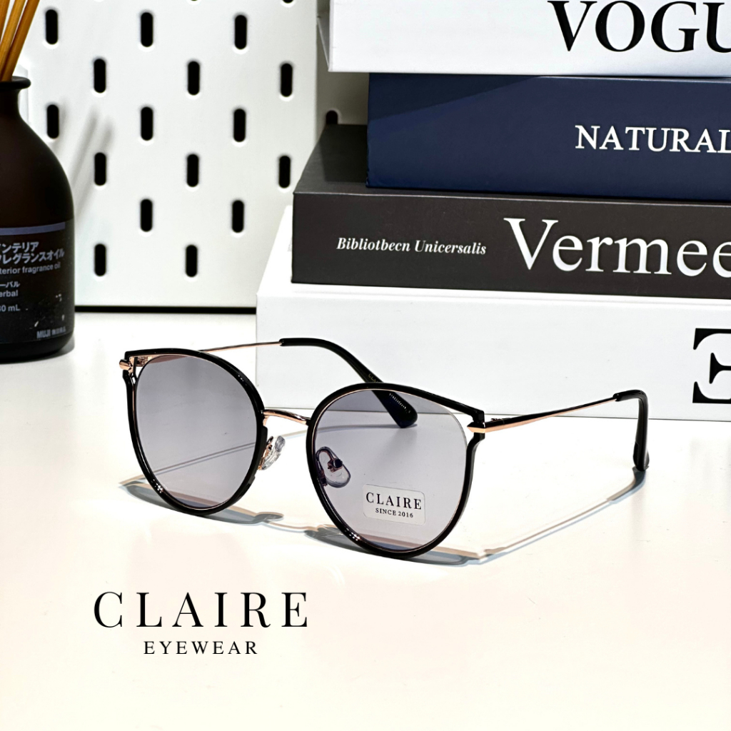 CLAIRE : รุ่น CR1 แว่นกรองแสงออกแดดเปลี่ยนสี Cara Black Pearl