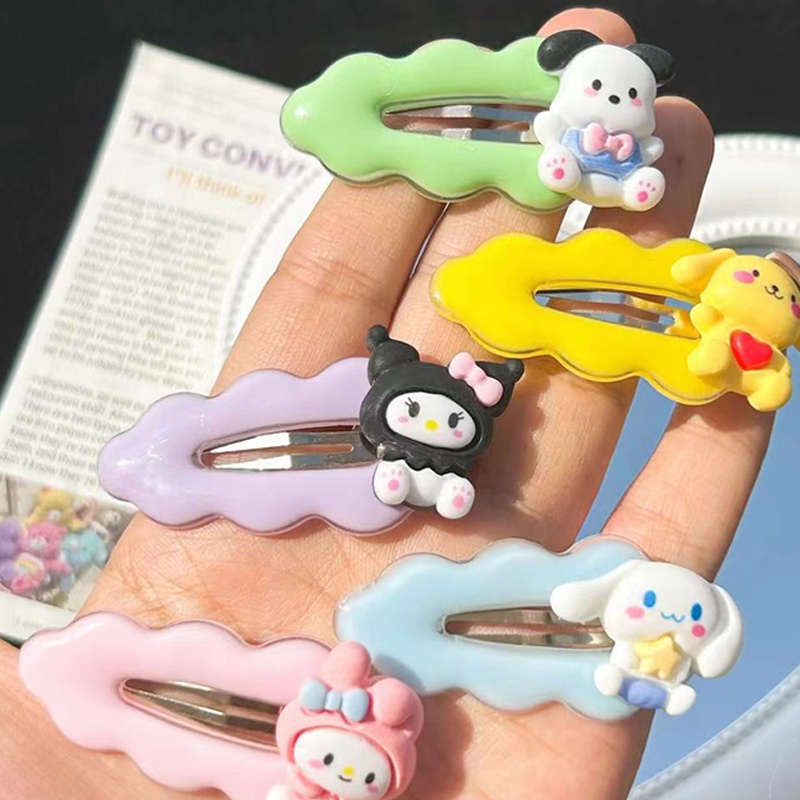 COD เมฆน่ารัก Sanrio Hair Clip Kuromi Hair Clip สาวหวาน Cartoon Hair Clip เด็กอุปกรณ์เสริมผม-det