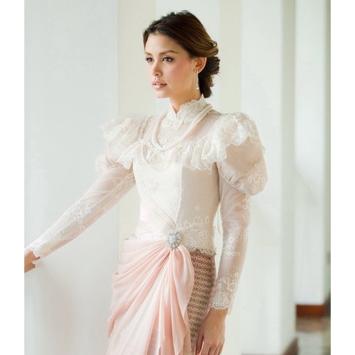 Catสร้อยมุก เส้นยาว 150cm P2  เครื่องประดับชุดไทย