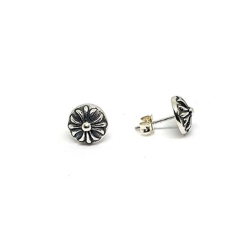 Chrome Hearts Sterling Silver 925 เครื่องประดับเงินแท้ ต่างหู Cross Stud Earring Code:CED004