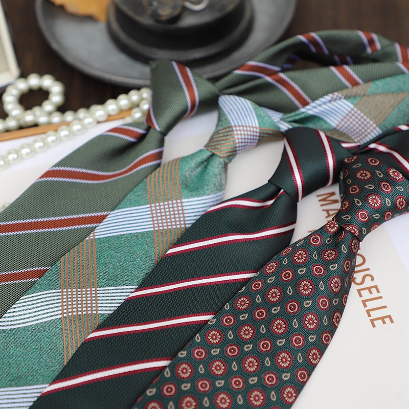 Chunyi Green Gentleman เนคไท 7/8 ซม. สไตล์เกาหลี เข้ากับทุกชุด สําหรับผู้ชาย