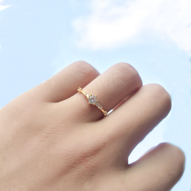 Cincin แหวนแฟชั่น สีโรสโกลด์และเงิน สําหรับผู้หญิง