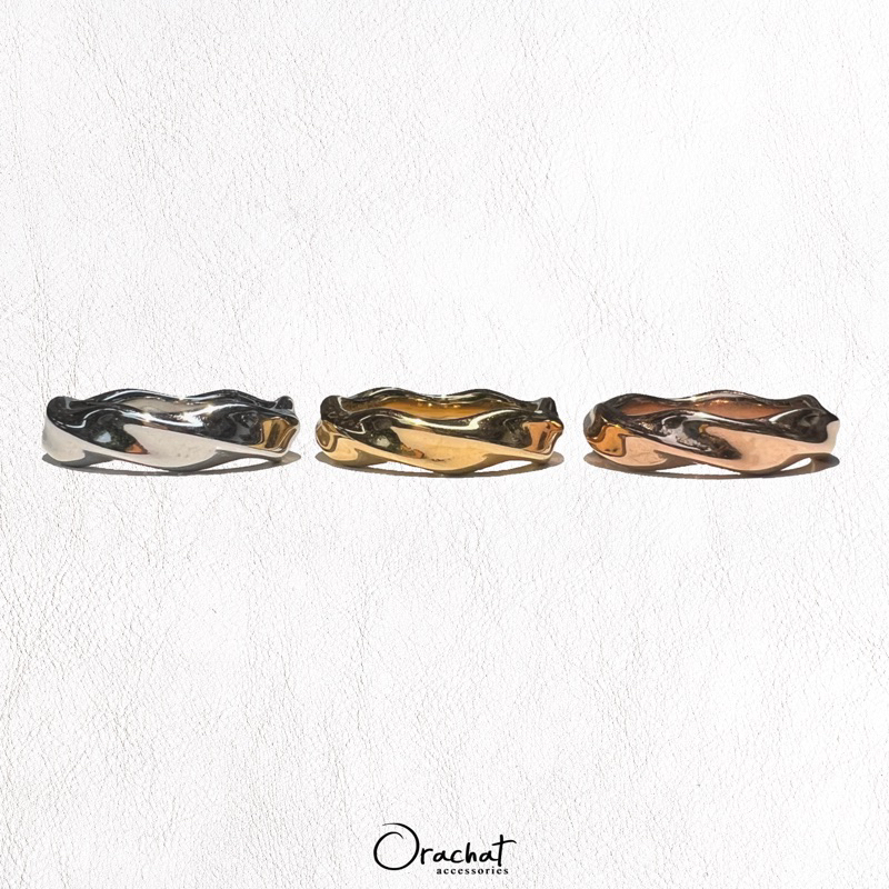 Classy curve 14k ring (แหวนงานชุบ 14k สแตนเลส สวย ทน โดนแอลกอฮอล์ได้ ไม่ลอก)