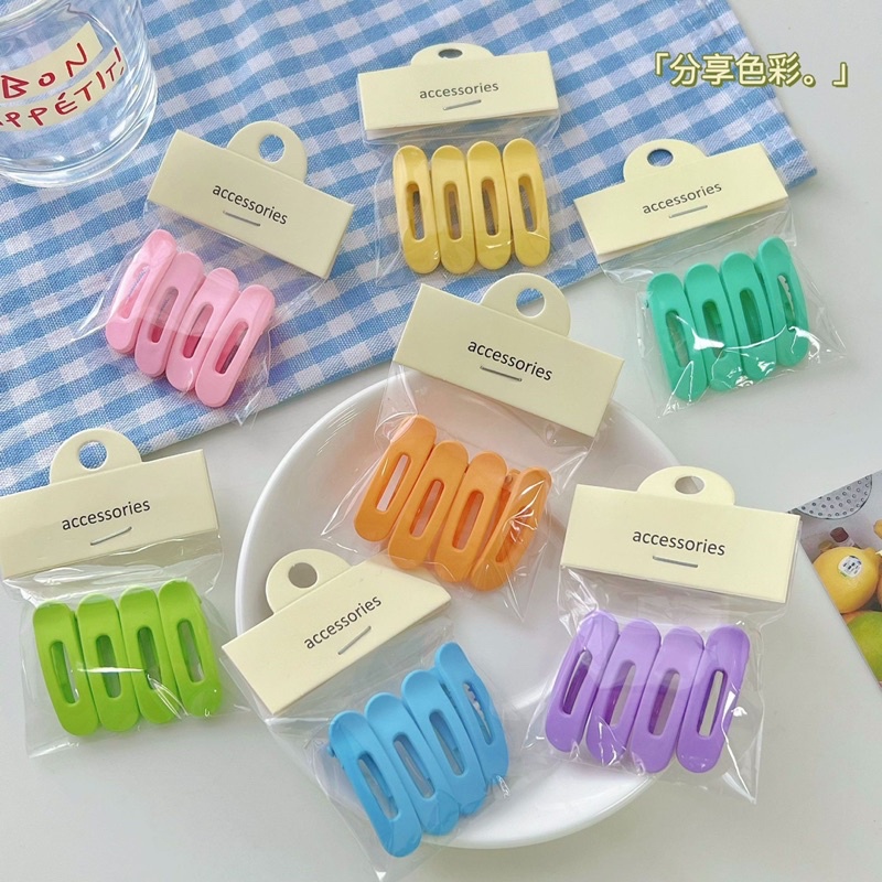 Cute 095 กิ๊บติดผม กิ๊บหนีบผม Colourful 4 ชิ้น / แพ็ค ยาว 4 cm.