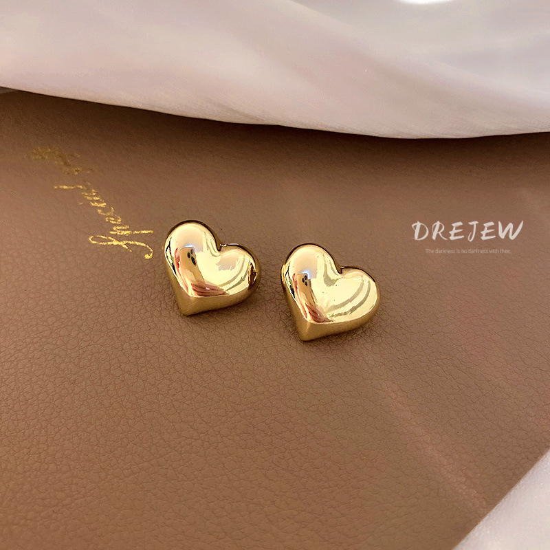 DREJEW ต่างหูเข็มเงิน 925 จี้รูปหัวใจ เครื่องประดับแฟชั่น สไตล์เกาหลี สําหรับผู้หญิง