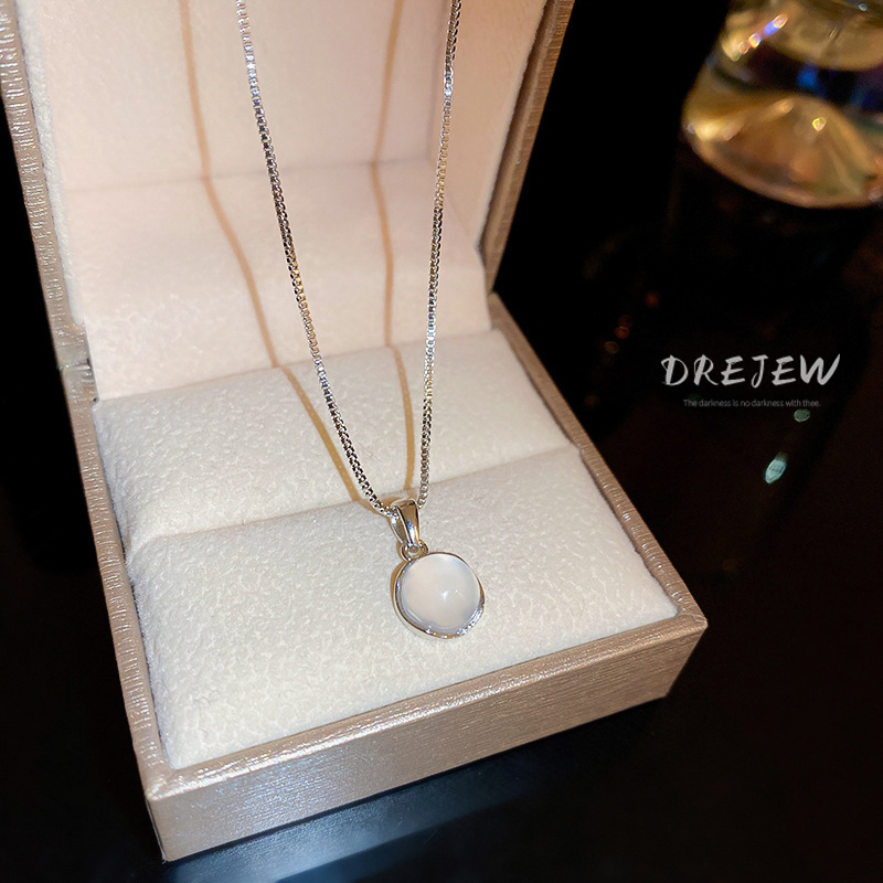 DREJEW สร้อยคอโซ่ จี้ทรงกลม เรขาคณิต เรียบง่าย ความรู้สึกสูง เครื่องประดับแฟชั่น