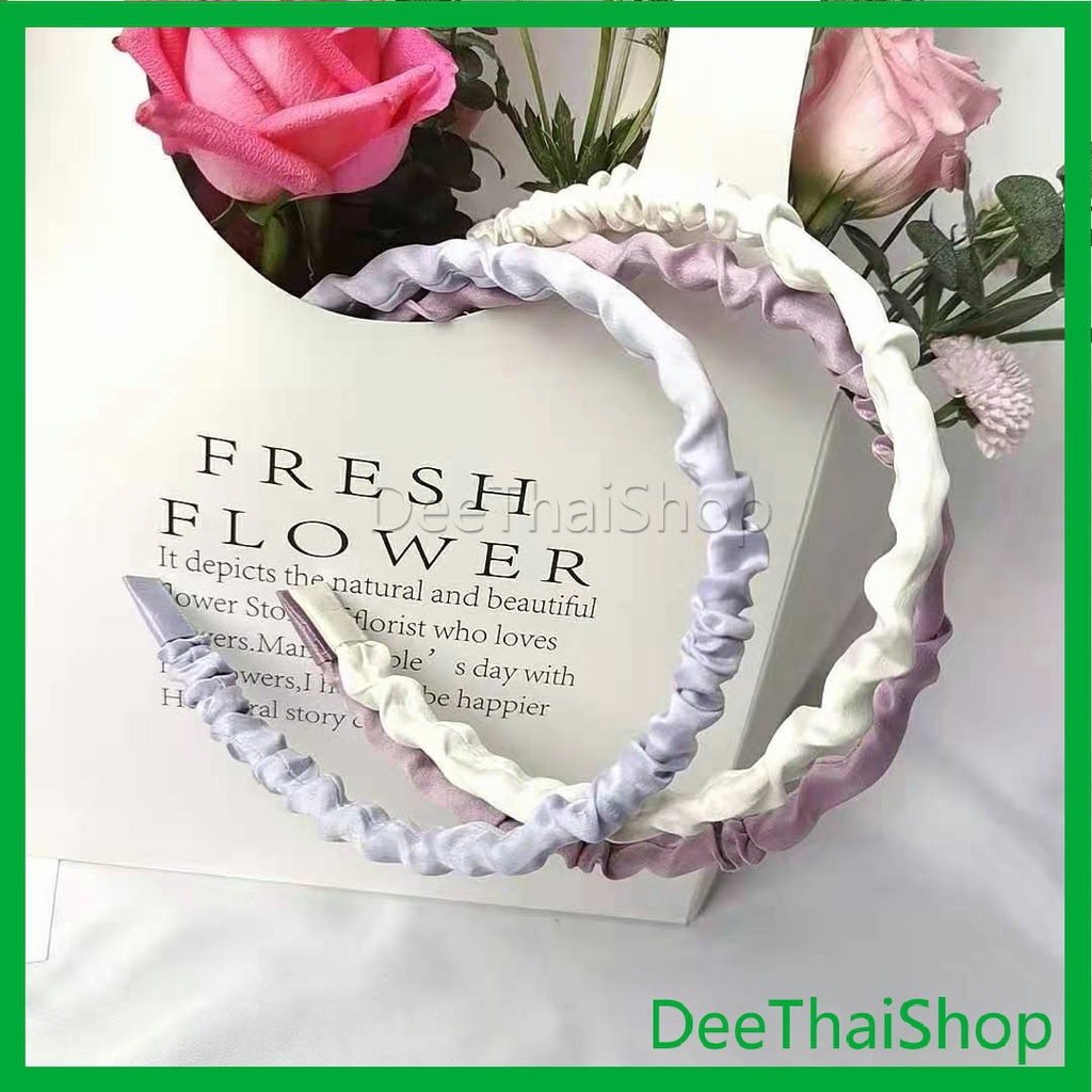 DeeThai ที่คาดผม ผ้าซาติน แฟชั่นสําหรับผู้หญิง สไตล์เกาหลี เครื่องประดับผม Hair ornament