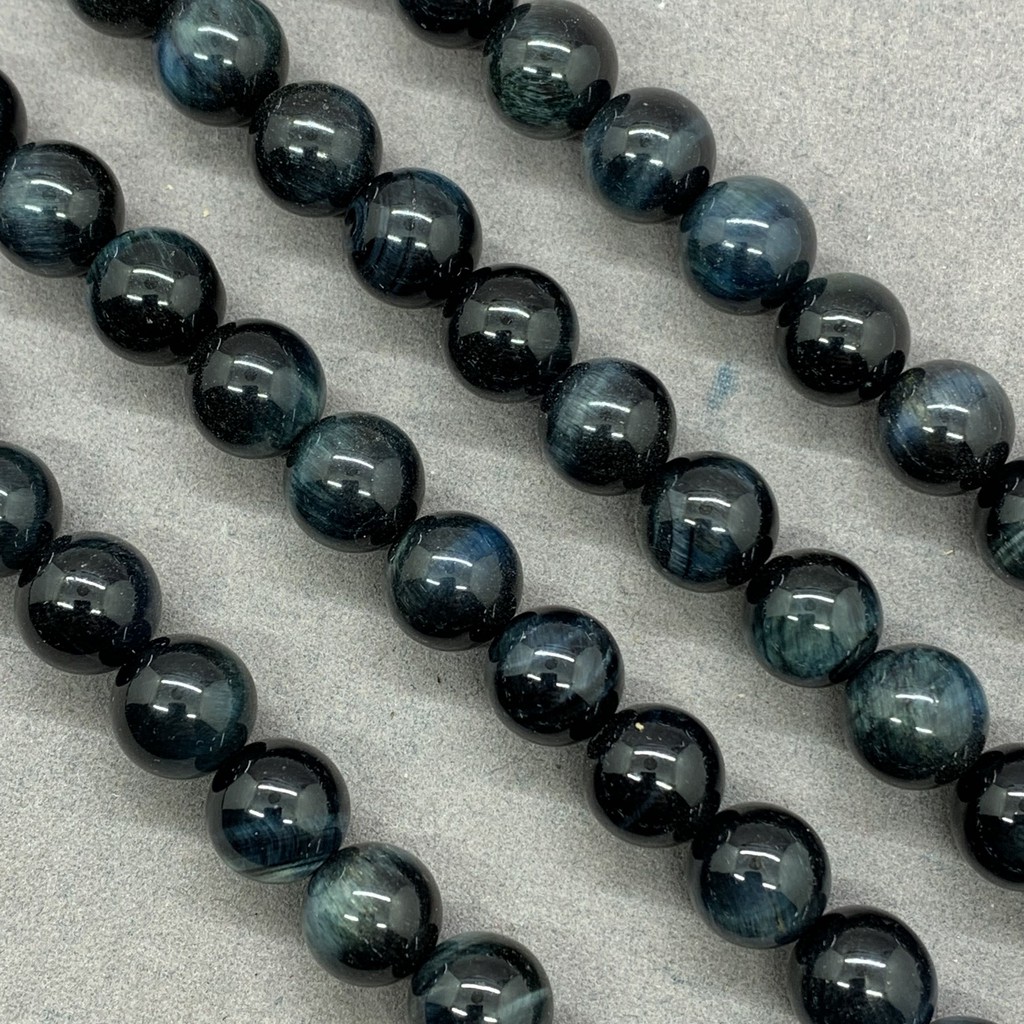Deep Blue Tiger Eye Beads สีน้ำเงินเข้มเสือตาลูกปัดหินรอบ 4-16 มิลลิเมตรพลอยหลวม Spacer DIY ขายส่ง