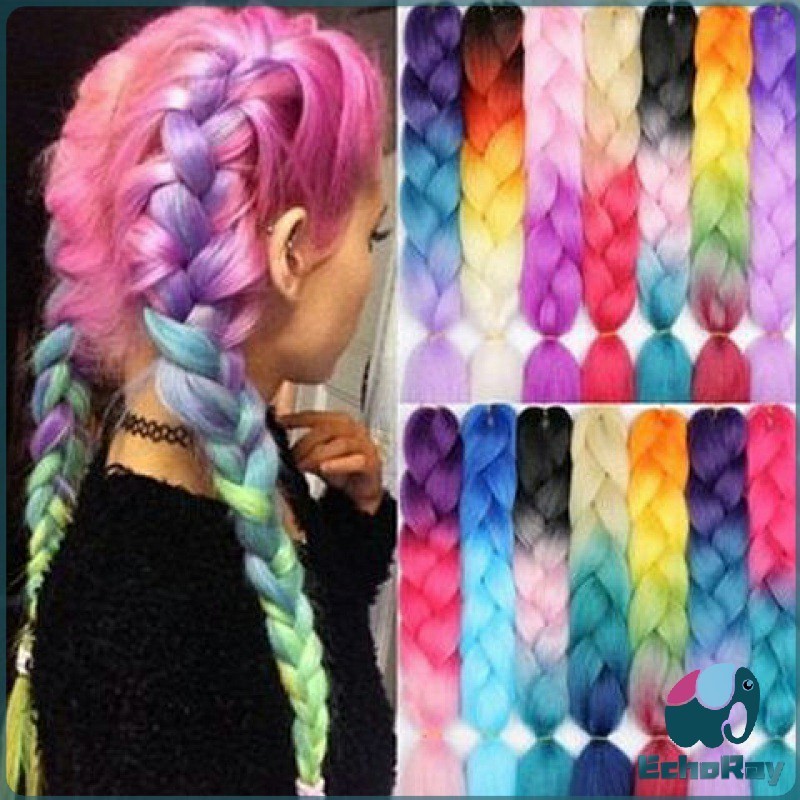 EchoRay ผมเปีย ไหมถักผม สีทูโทน แอฟริกันเดรดล็อกส์ wig braids