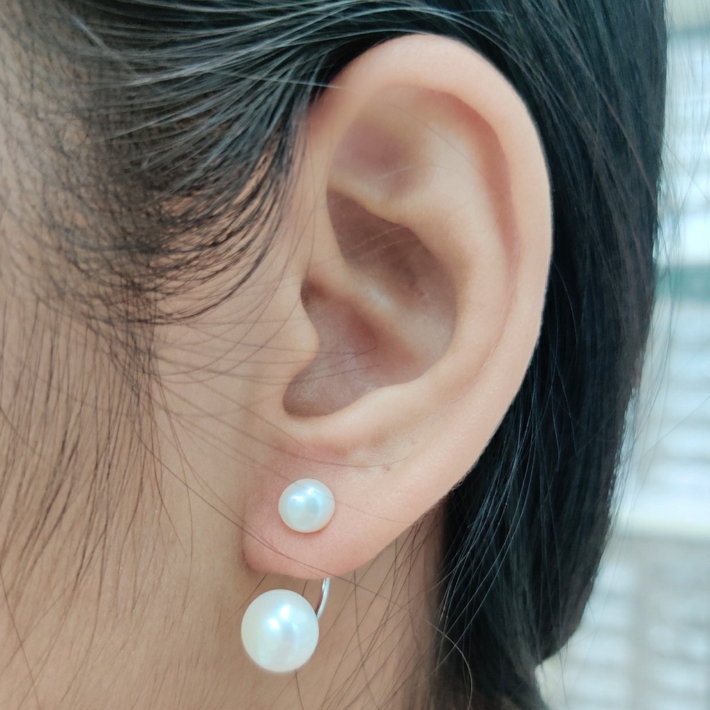 Eramyth Jewelry : ต่างหูมุกน้ำจืดแท้ ตัวเรือนเงินแท้ คัดเกรด SLE-0034-S31 ⭐