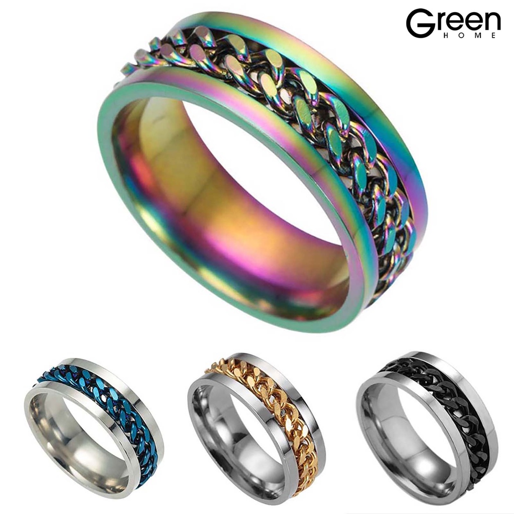 [Exquisite Jewelry House] แหวนสเตนเลส หมุนได้ สําหรับผู้ชาย