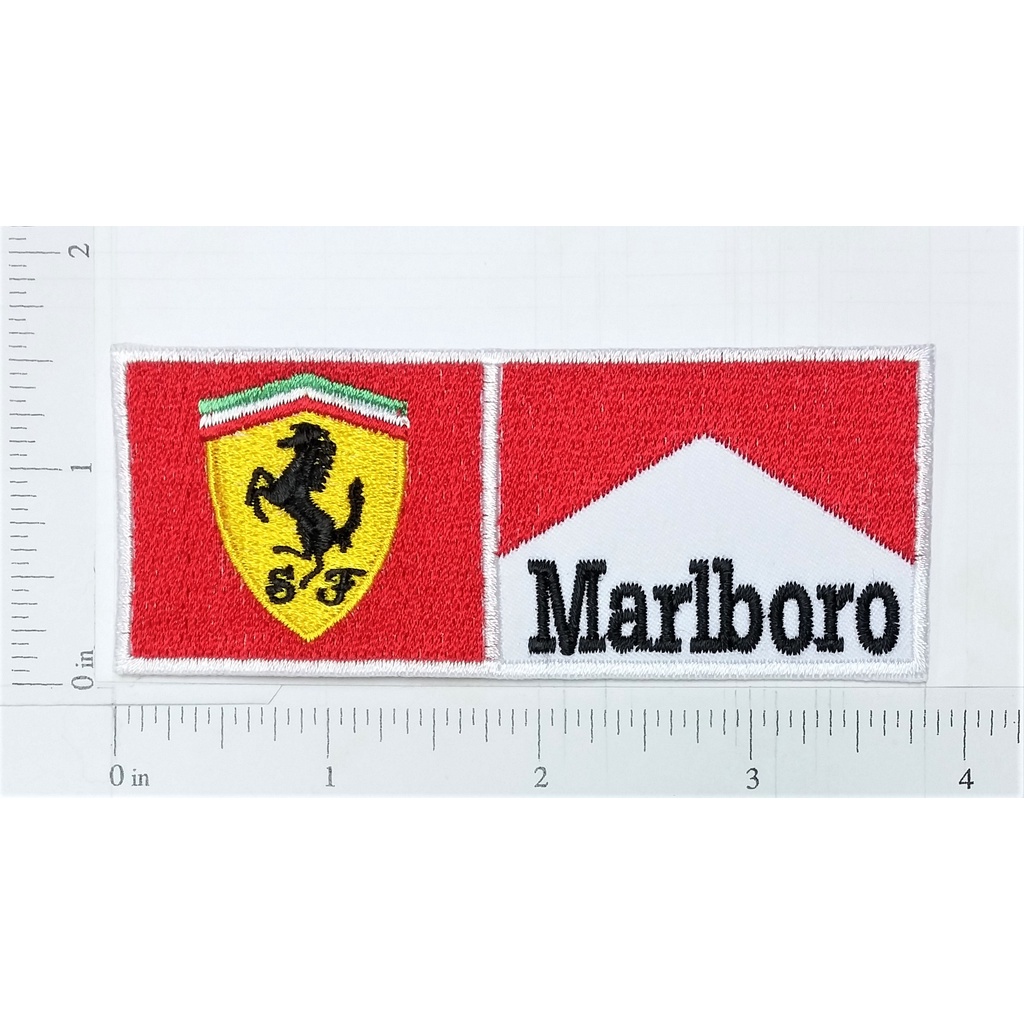FERRARI LOGO เฟอร์รารี่ โลโก้ ตัวรีดติดเสื้อ เย็บติดเสื้อ อุปกรณ์ตกแต่งเสื