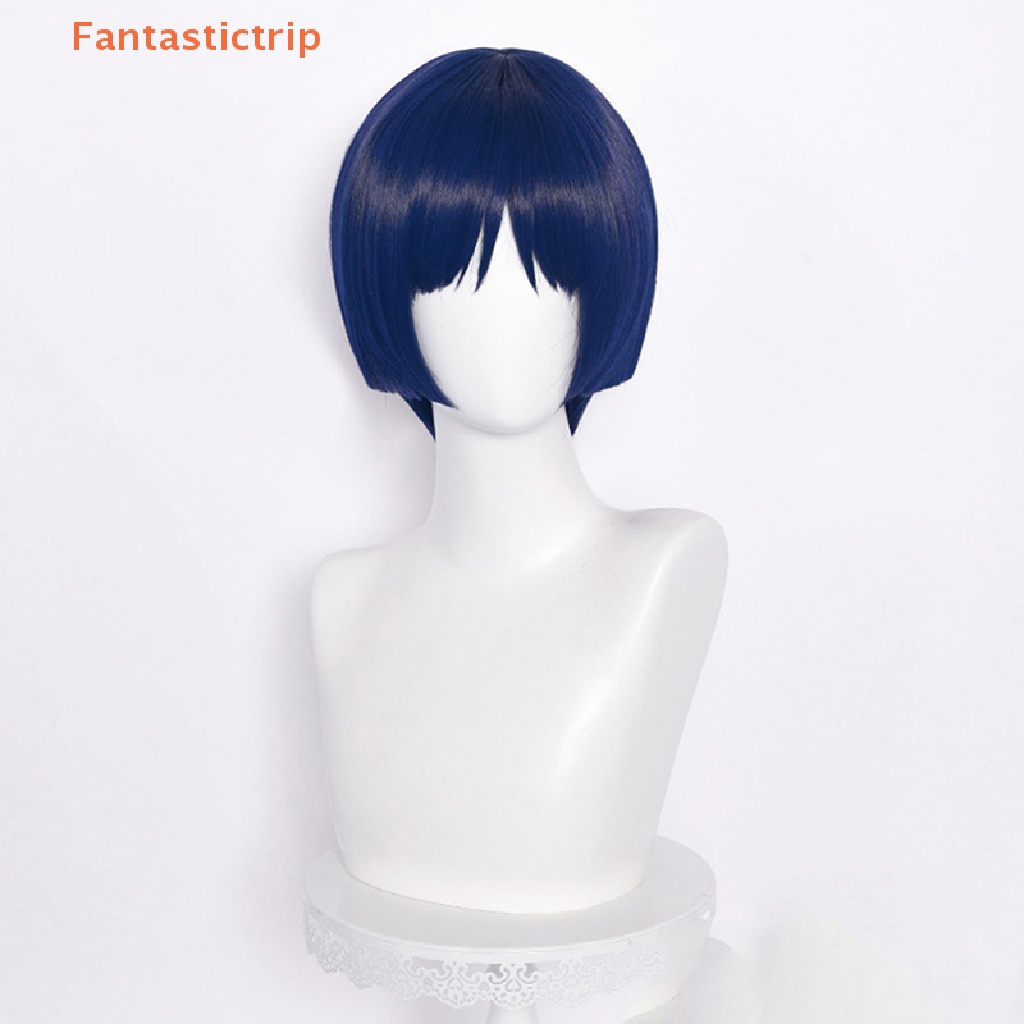 Fantastictrip Genshin Impact คอสเพลย์ Scaramouche วิกผมสีฟ้า วิกผมคอสเพลย์ อะนิเมะ วิกผมฮาโลวีน แฟชั่น