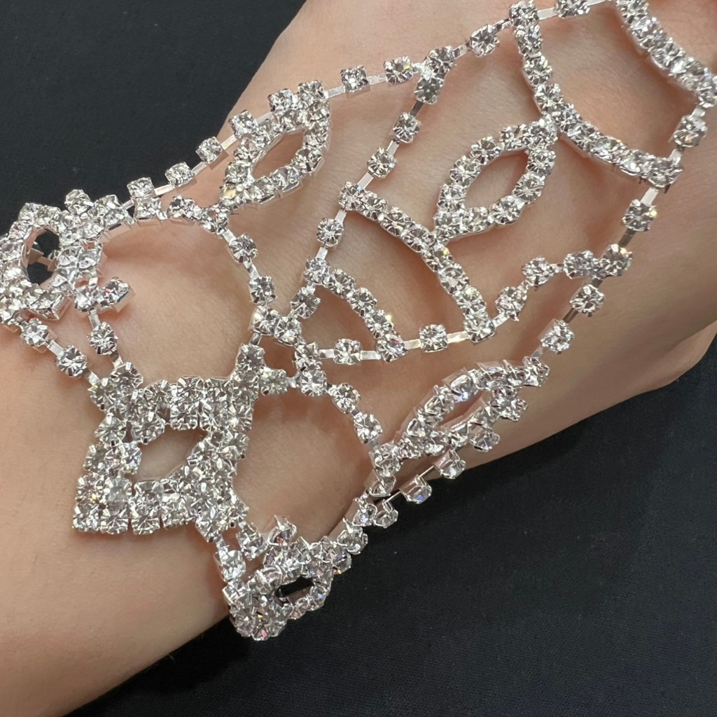 Fashion Jewele สายรัดข้อมือ และแหวน ประดับคริสตัล พลอยเทียม สําหรับเจ้าสาว งานแต่งงาน