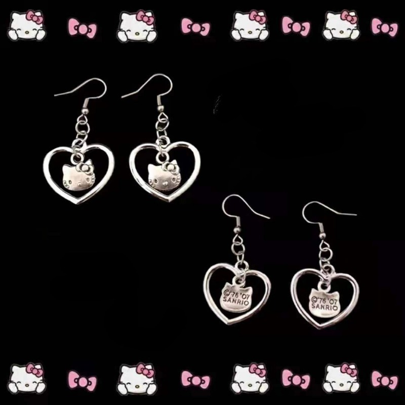 Fashion New Personality Harajuku Earrings Music Festival Peach Heart Love Cross Christ Hollow Asymmetric Earrings Earrings