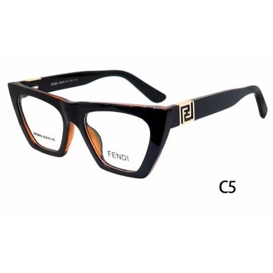 Fendi FENDI แว่นตากันแดดแฟชั่น ลําลอง กรอบอะซิเตท ผีเสื้อ ออปติคอล ทรงไม่สมมาตร lk