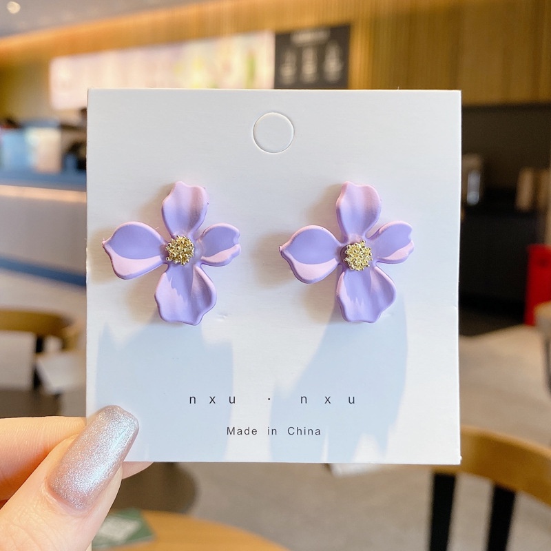 Flower earrings trend earrings atmosphere fashion sense French net red all-match earrings earrings