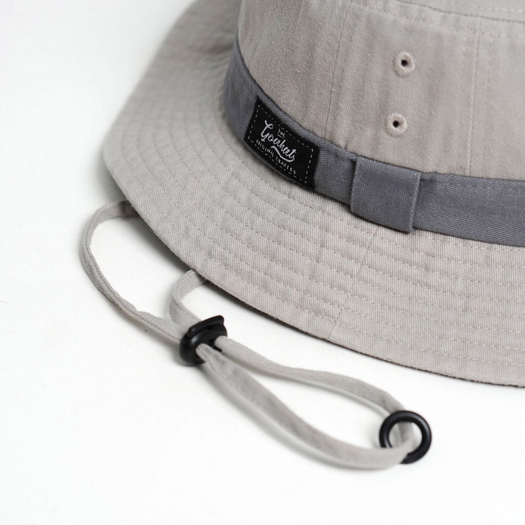 G002 Grey หมวกเดินป่า สไตล์สตรีทวินเทจ งานคอตตอนฟอกพิเศษ สีทูโทน เบา สวย ใส่สบาย