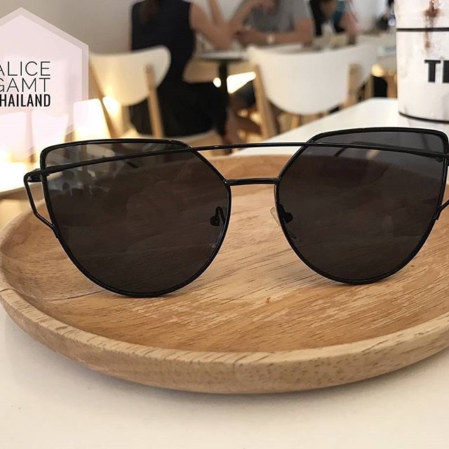 GAMT แว่นกันแดด Mirrored Cat Eye Sunglasses Metal Frame Flat Lens Women Sunglasses   แว่นกันแดด ยี่ห้อแกมท์.