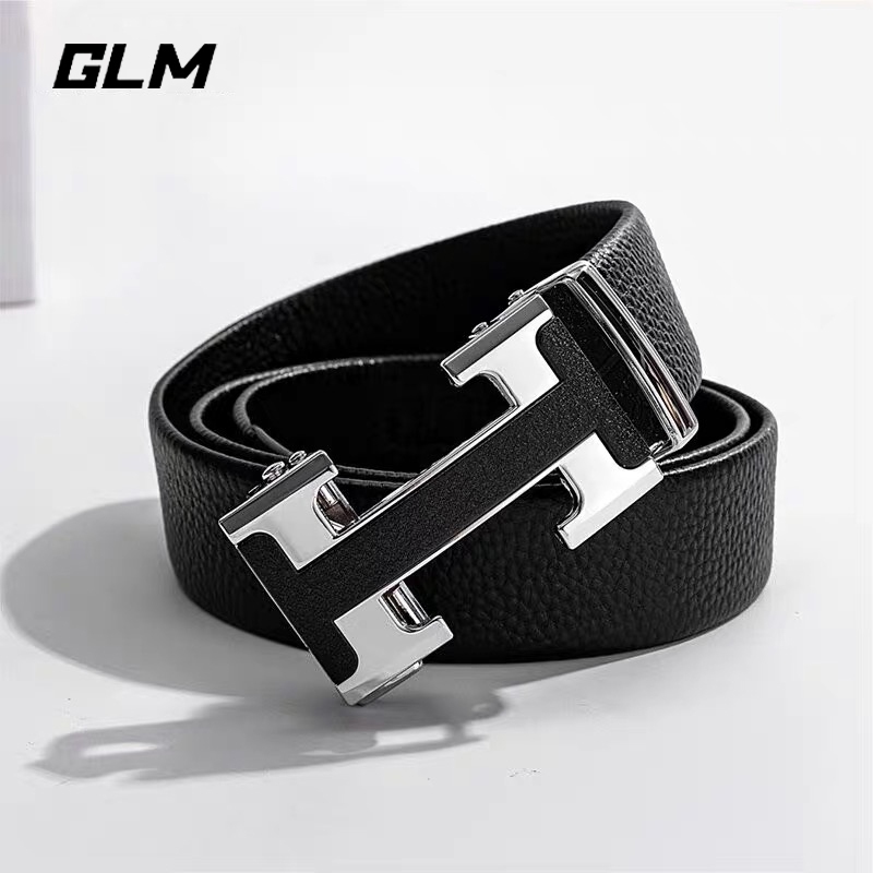 GLM เข็มขัดหนังผู้ชาย แฟชั่นสำหรับผู้ชาย เข็มขัดหนังวัว