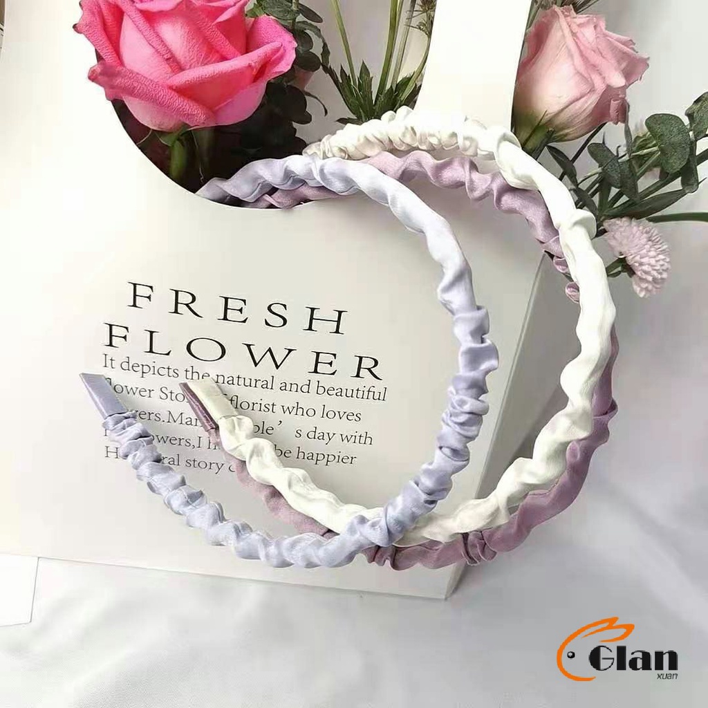 Glanxuan ที่คาดผม ผ้าซาติน แฟชั่นสําหรับผู้หญิง สไตล์เกาหลี  Hair ornament