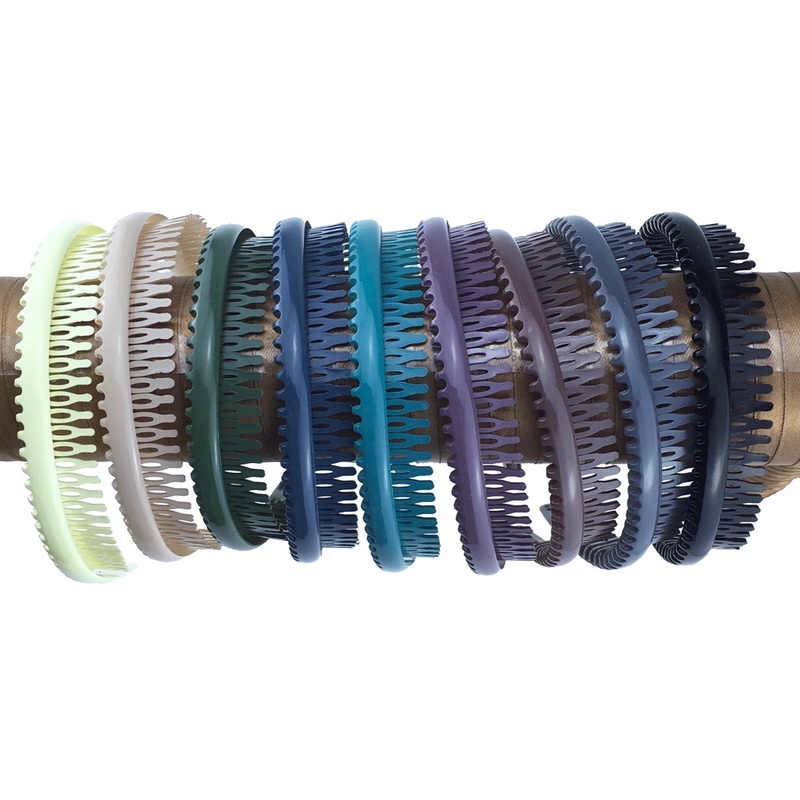 HVL ที่คาดผมพลาสติกหวีเสียบเงา 1 ชิ้น ชุด 2/2 สีตุ่น