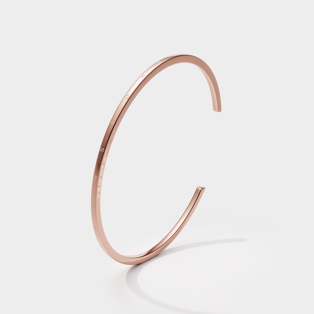 Harmenstone - กำไลข้อมือพระแม่ลักษมี สลักยันต์ - The Lakshmi Cuff I Pink Gold