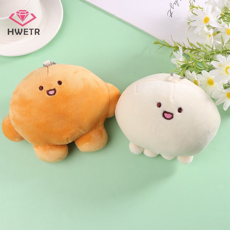Hwetr พวงกุญแจ จี้ตุ๊กตาการ์ตูนปลาหมึก ผ้ากํามะหยี่ขนนิ่ม ขนาด 10 ซม.