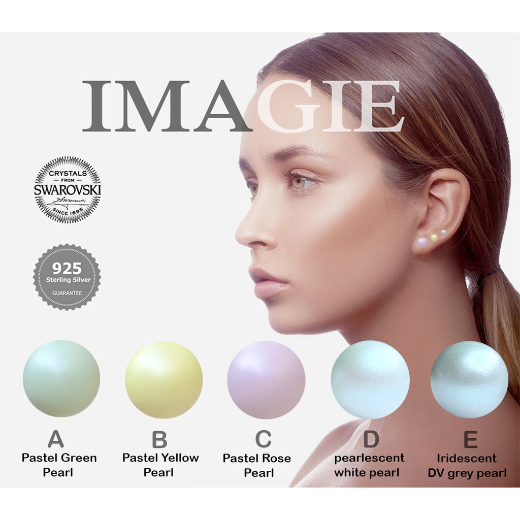IMAGIE ต่างหูมุกสังเคราะห์ ต่างหู 6-8-10mm สีพิเศษ หลากสี