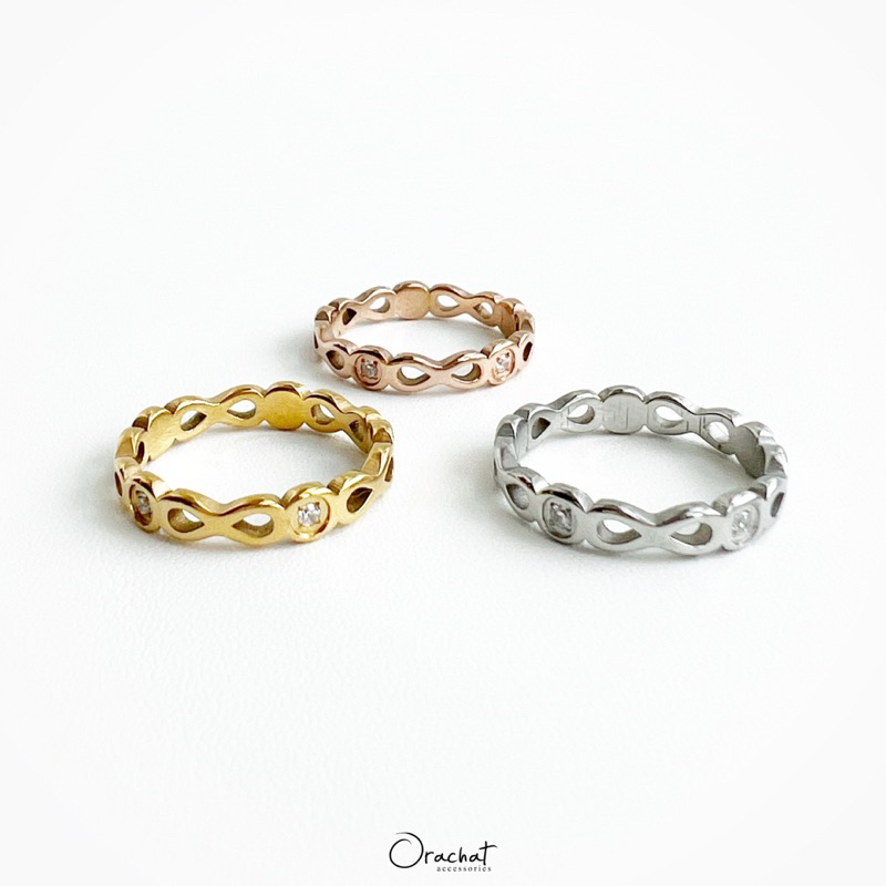 Infinity blink 14k ring. (แหวนงานชุบ 14k สแตนเลส สวยทน โดนแอลกอฮอลล์ได้ ไม่ลอก)