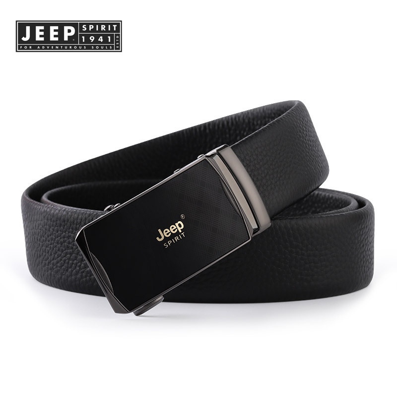 JEEP SPIRIT 1941 ESTD เข็มขัดหนังวัวแท้ หัวเข็มขัดอัตโนมัติ สําหรับผู้ชาย