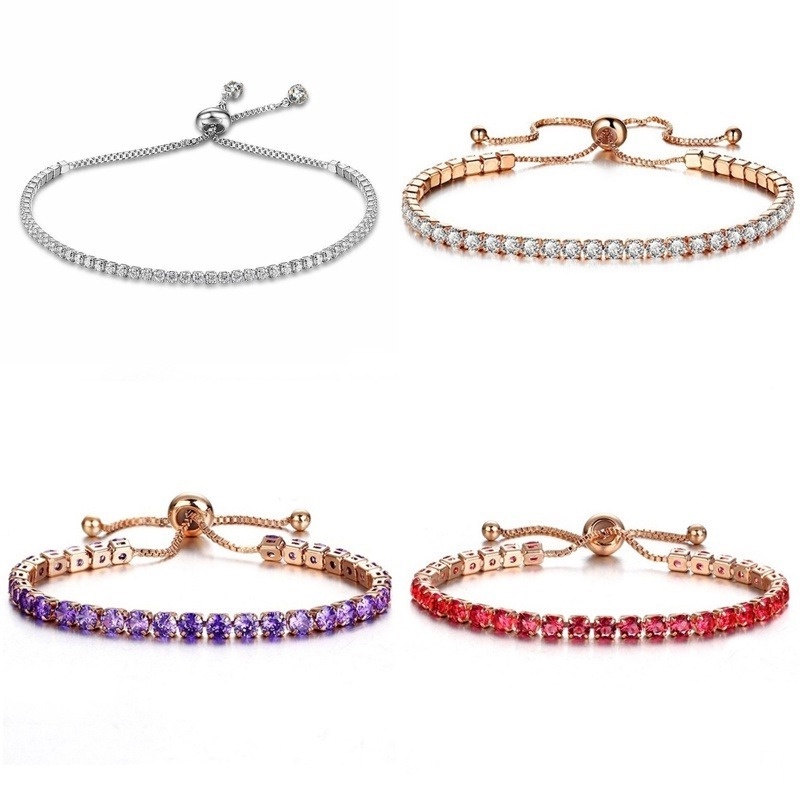 J&L สร้อยข้อมือคริสตัลประดับ Rhinestone เครื่องประดับแฟชั่นสตรี