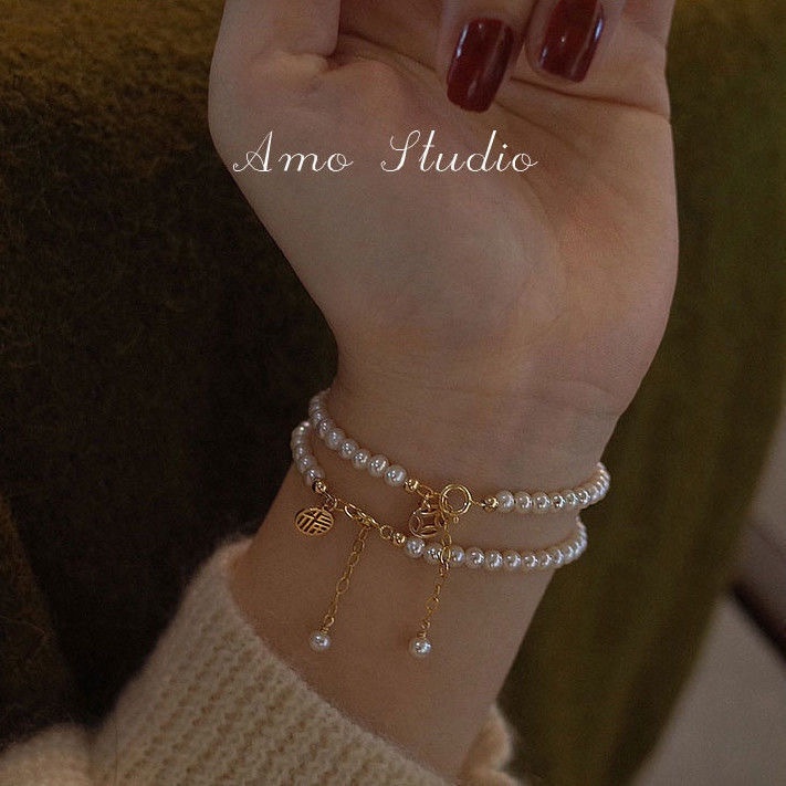 Jewelry Fu Brand สร้อยข้อมือ หรูหรา สไตล์เรโทร สําหรับผู้หญิง นักเรียน