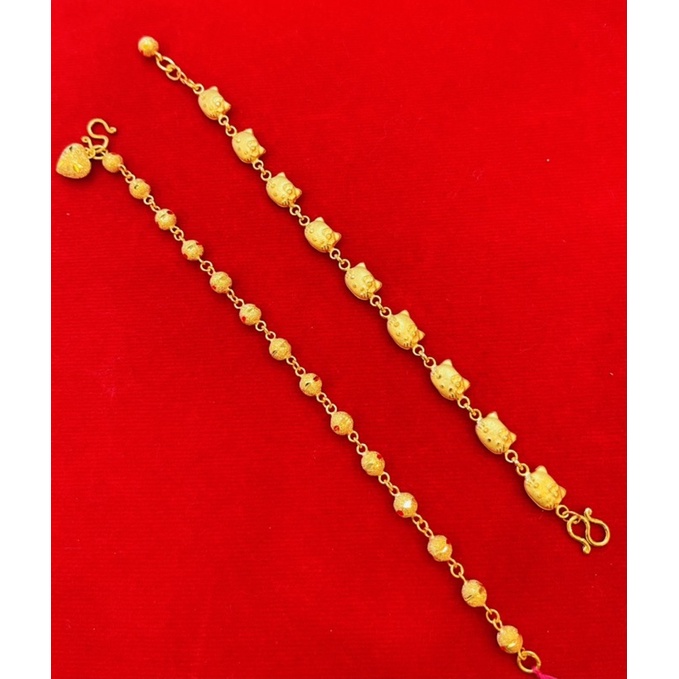 KMDGold สร้อยข้อมือทองคำแท้96.5%มาตรฐานทองเยาวราช2สลึง คละแบบ
