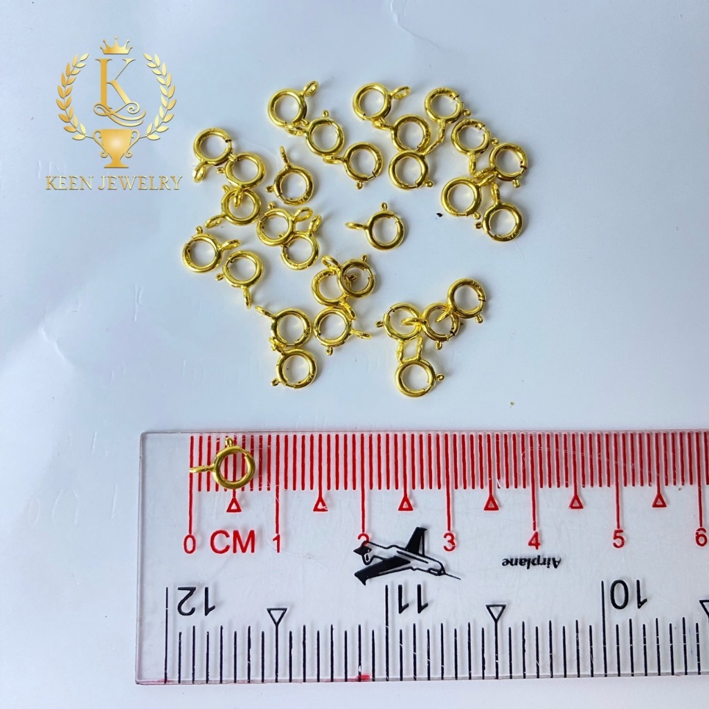 Keen jewelry ตะขอสปริงกลม 5 มิล ตะขอ สร้อย ตะขอทองแท้ 9K 37.5% อิตาลี่ น้ำหนัก 0.07 กรัม