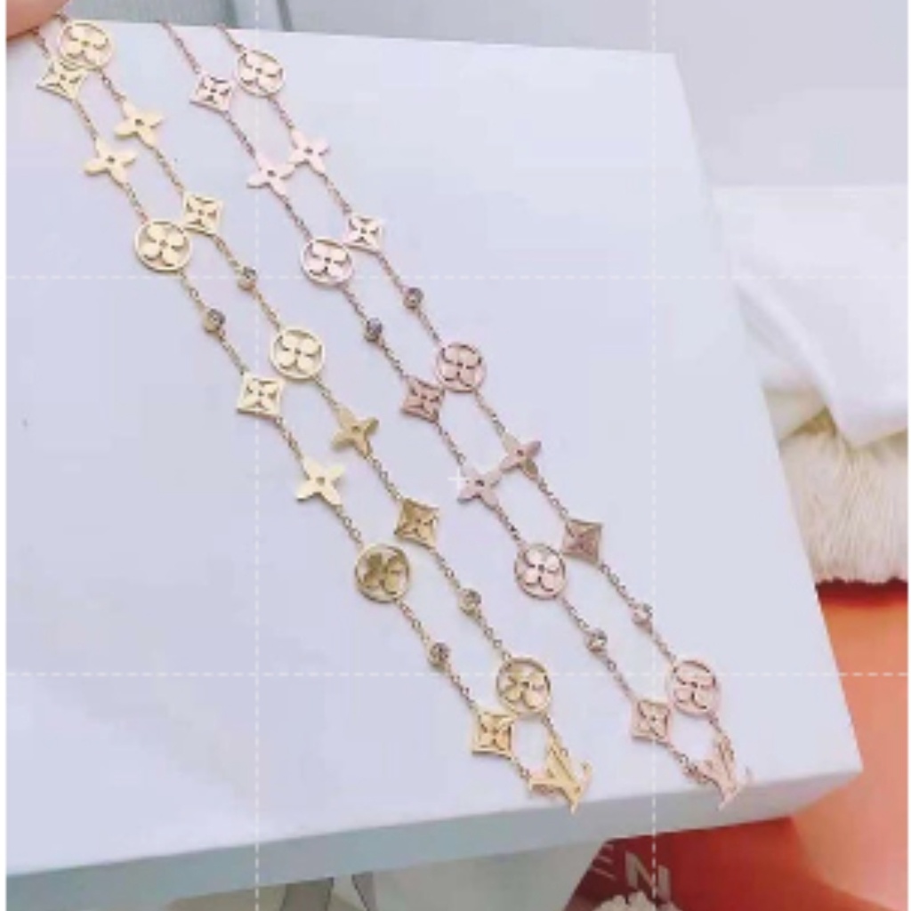 L ชุดเครื่องประดับ สร้อยคอ สร้อยข้อมือ สเตนเลส สไตล์คลาสสิก คุณภาพสูง สําหรับครอบครัว