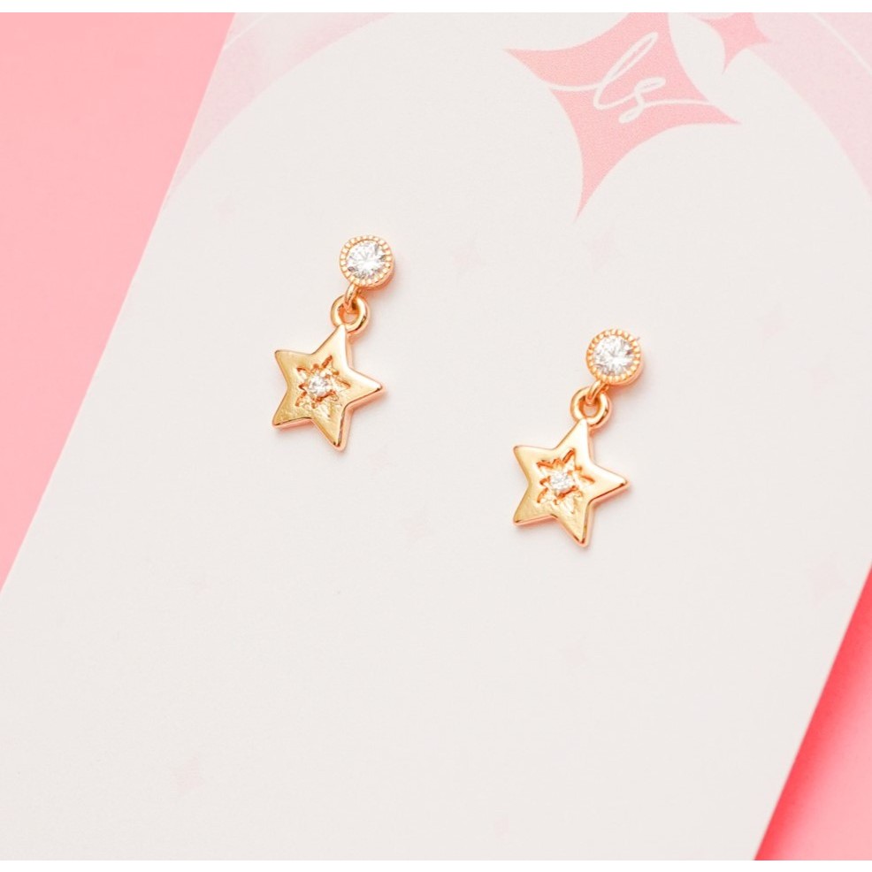 LELISA - Sparkle Earring - ต่างหูดาวและดาวแปดแฉก - แพ้ง่ายใส่ได้ ไม่ลอก ไม่ดำ